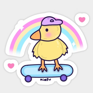 Skateboard Duck Sticker